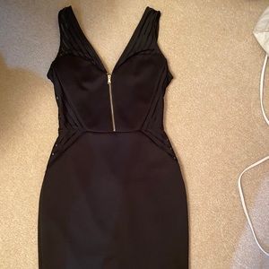 sexy black zipper front mini dress!